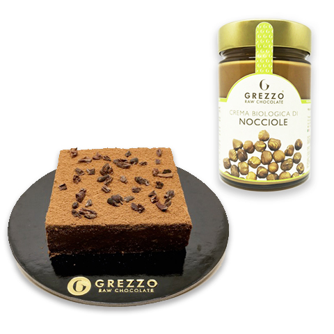 Torta Brownie e Crema Bio di nocciole grezzo e cosaporto