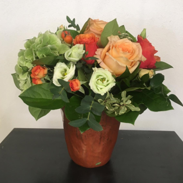 Consegna a domicilio composizione in vaso fiori misti Rocchi Cosaporto