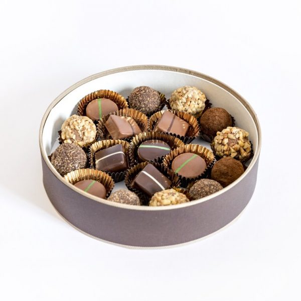 Box scatola tonda praline. consegna a domicilio con cosaporto.