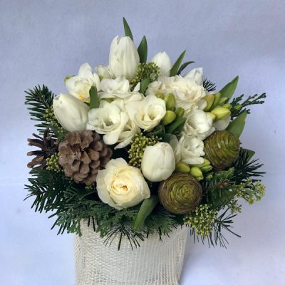 Bouquet di natale in saccheto di juta eredi bagatin