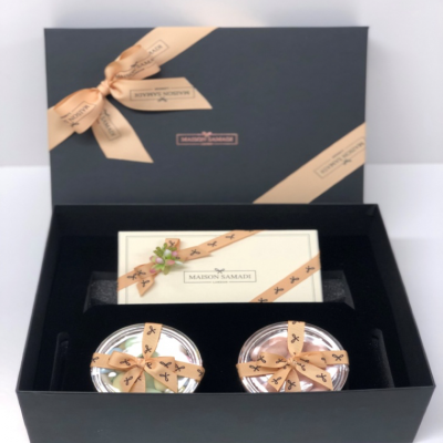 Luxury hand Crafted Italian Glass Tray & Bonbonier Set. Maison Samadi