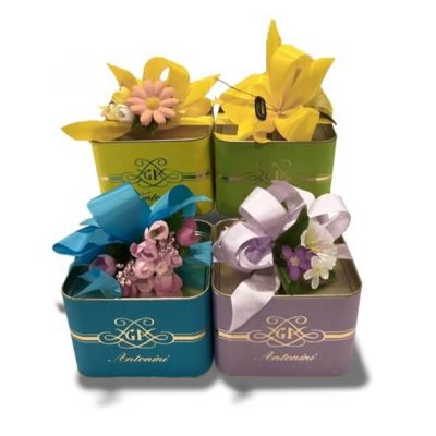 Scatola in latta con ovetti assortiti antonini a domicilio con cosaporto