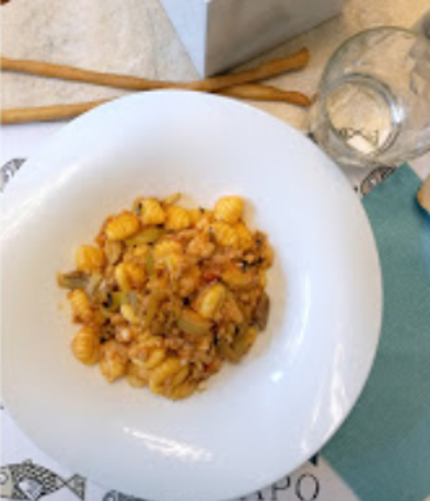 pasta al sugo papo fish e cosaporto