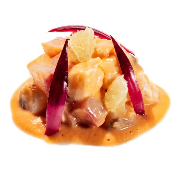 Ceviche di ombrina dello Chef Matias Perdomo di ROC consegna a domicilio con Cosaporto