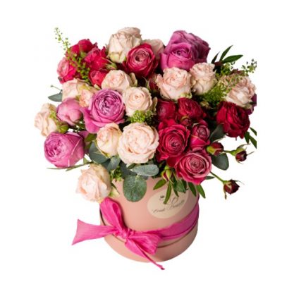 Box a cilindro con mix di rose da Eredi Bagatin consegna a domicilio con Cosaporto