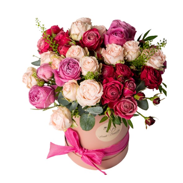 Box a cilindro con mix di rose da Eredi Bagatin consegna a domicilio con Cosaporto