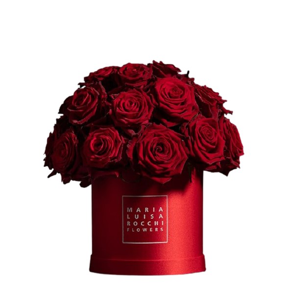Cappelliera rose fresce/stabilizzate Maria Luisa Rocchi Flowers consegna con cosaporto