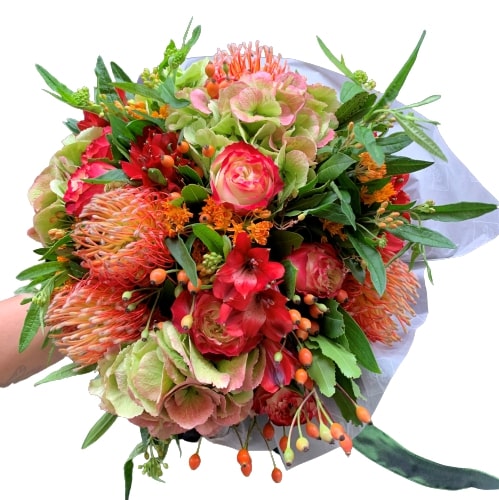 Bouquet misto arancio Fiorile Firenze consegna a domicilio con Cosaporto