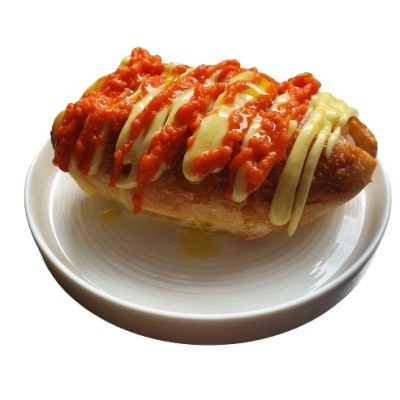 Bun, gamberi, ketchup di peperoni e maionese al limone Golinos consegna a domicilio con Cosaporto