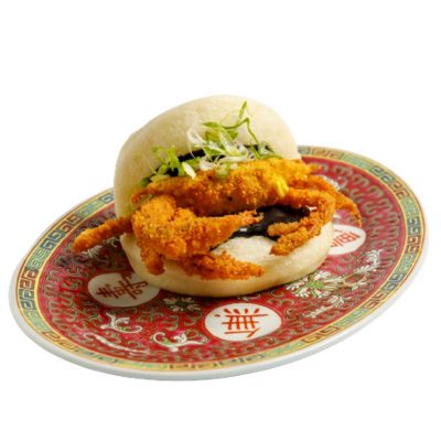 Bao con granchio fritto e maionese al nero di seppia Baby Bao consegna a domicilio con Cosaporto