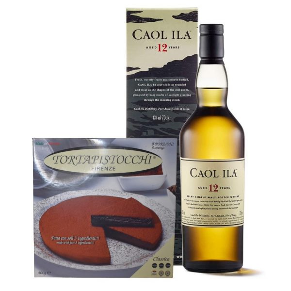 Box Torta Pistocchi e Caol Ila Islay Single Malt Enoteca Gambi consegna a domicilio con Cosaporto
