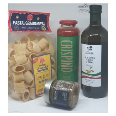 Box Pasta Pomodoro Olive e Capperi di Enoteca Il Tappo.