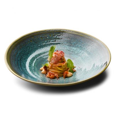 Spaghetti alla chitarra con gamberi, finocchietto e pomodori Bistrot consegna a domicilio con Cosaporto