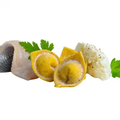 Tortelli integrali spigola capperi e limone di Duo Laboratorio Artigianale consegna a domicilio con Cosaporto