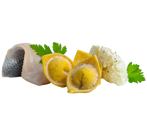 Tortelli integrali spigola capperi e limone di Duo Laboratorio Artigianale consegna a domicilio con Cosaporto