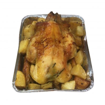 Il Pollo allo spiedo con patate arrosto di Roscioli consegna a domicilio con Cosaporto