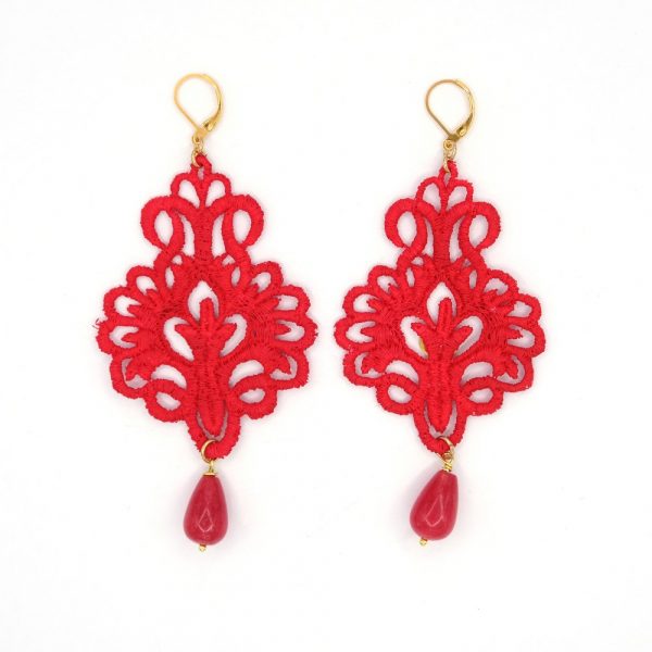 Orecchini Giglio Rosso Tita Bijoux consegna a domicilio con Cosaporto