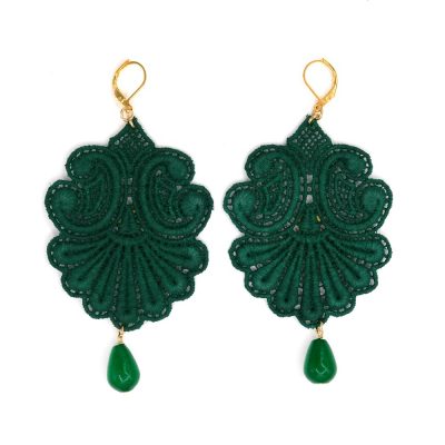 Orecchini Conchiglia Verde Scuro Tita bijoux consegna a domicilio con Cosaporto