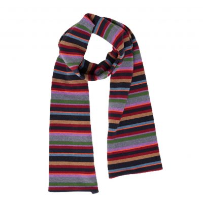 Sciarpa unisex pile blu righe multicolor Gallo 1927 consegna a domicilio con Cosaporto