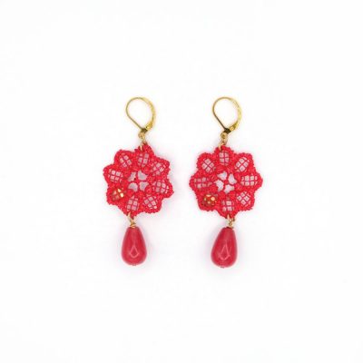 Orecchini DaisyRosso aTità Bijoux consegna a domicilio con cosaporto