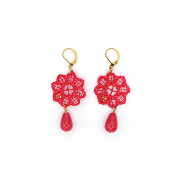 Orecchini DaisyRosso aTità Bijoux consegna a domicilio con cosaporto