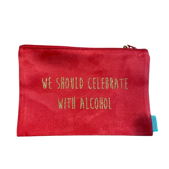 Bustina grande "We should celebrate with alcohol" Orangorilla Milano consegna a domicilio con dev-beliven.cosaporto.it