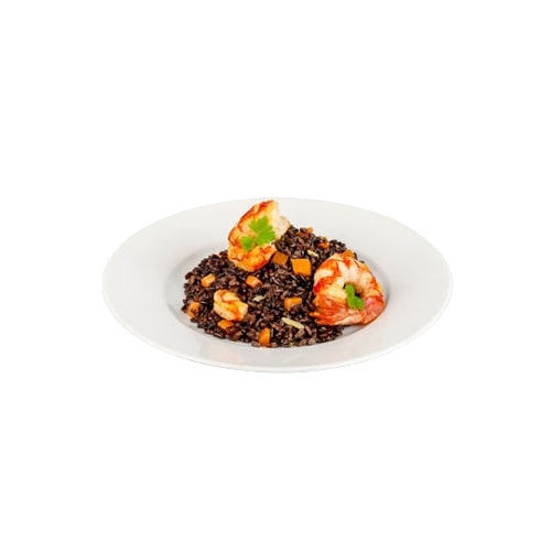 Riso venere con zenzero e gamberi Cybus consegna a domicilio con cosaporto