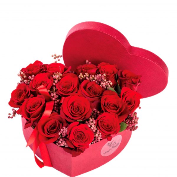 Scatola cuore di Rose Rosse Eredi Bagatin consegna a domicilio con dev.cosaporto.it