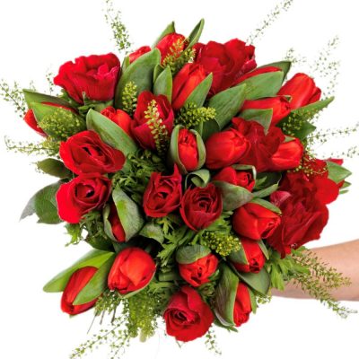 Bouquet Tulipani e Anemoni Rossi consegna a domicilio con cosaporto