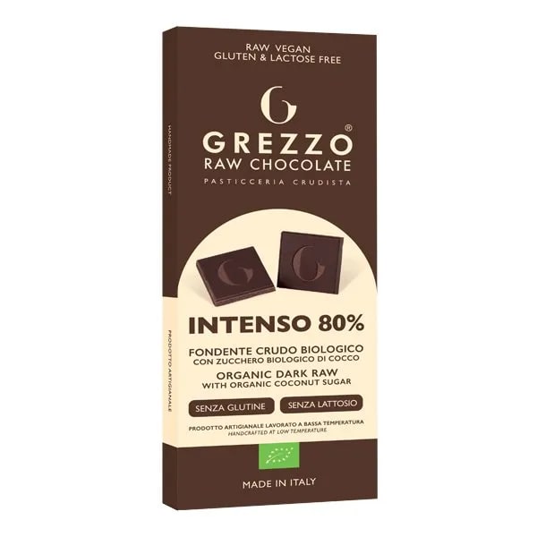 Tavoletta di Cioccolato crudo Intenso 80% Grezzo consegna a domicilio con Cosaporto
