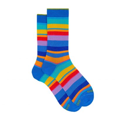 Calze corte uomo cotone righe multicolor Gallo 1927 consegna a domicilio con cosaporto
