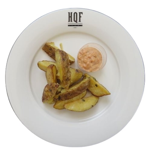 Patate arrosto con salsa HQF consegna a domiiclio con Cosaporto