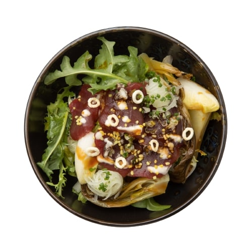 Insalata Cotta e Cruda con Chirashi Desco consegna a domicilio con Cosaporto