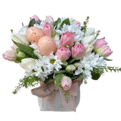 Sacchettino juta tulipani margherite Eredi Bagatin consegna a domicilio con cosaporto