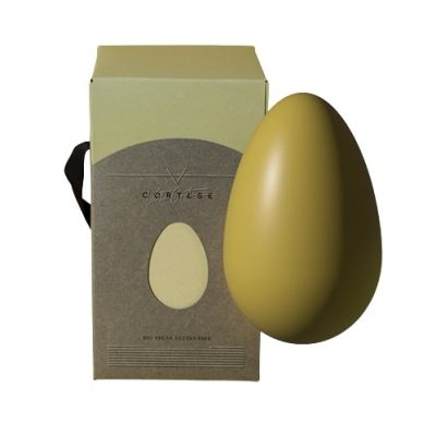 Uovo di Pasqua Bianco e Pistacchio Cortese Café Novecento consegna a domicilio con Cosaporto