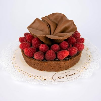 Crostata di cioccolato e lamponi consegna a domicilio con cosaporto